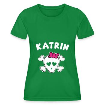 Pirate Katrin Design pour les filles et les femmes - T-shirt sport Femme - vert - Devant - AI Model Female 172 dark (172cm)
