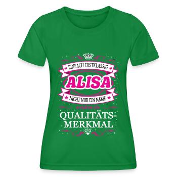 Qualitätsmerkmal Alisa einfach Erstklassig Outfit - Frauen Funktions-T-Shirt - Kelly Green - Vorne - AI Model Female 172 dark (172cm)