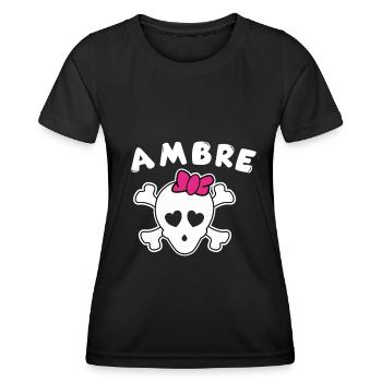 Pirate Ambre Design pour les filles et les femmes - T-shirt sport Femme - noir - Devant - AI Model Female 172 light (172cm)