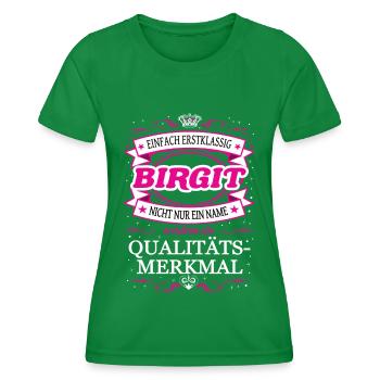 Qualitätsmerkmal Birgit einfach Erstklassig Outfit - Frauen Funktions-T-Shirt - Kelly Green - Vorne - AI Model Female 172 dark (172cm)