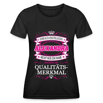 Qualitätsmerkmal Alexandra einfach Erstklassig - Frauen Funktions-T-Shirt - Schwarz - Vorne - AI Model Female 172 light (172cm)