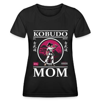 Kobudo Mom - Art de l’arme Mother Design - T-shirt sport Femme - noir - Devant - AI Model Female 172 light (172cm)
