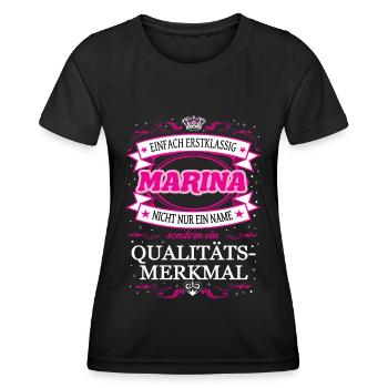 Qualitätsmerkmal Marina einfach Erstklassig - Frauen Funktions-T-Shirt - Schwarz - Vorne - AI Model Female 172 light (172cm)