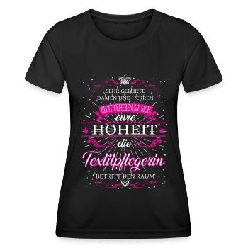 Votre Altesse l’Infirmière Textile entre dans la pièce - T-shirt sport Femme - noir - Devant - AI Model Female 172 light (172cm)