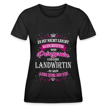Bonde og prinsesse - Funktionsshirt til damer - sort - Foran - AI Model Female 172 light (172cm)