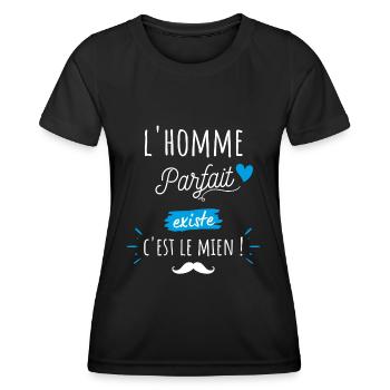 homme parfait cadeau saint valentin homme - T-shirt sport Femme - noir - Devant - AI Model Female 172 light (172cm)