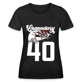 LEGENDARY 40 ANS FLÉCHETTES LÉGENDE 1981 - T-shirt sport Femme - noir - Devant - AI Model Female 172 light (172cm)
