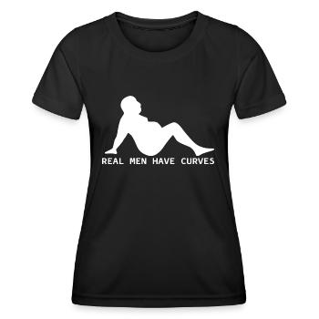 Les vrais hommes ont des courbes - T-shirt sport Femme - noir - Devant - AI Model Female 172 light (172cm)