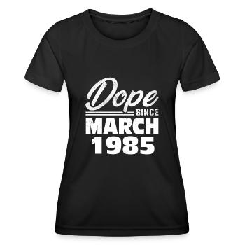 38th birthday March Vintage 1985 Vintage - Women's Functional T-Shirt - black - Front - AI Model Female 172 light (172cm)