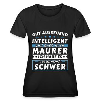 Gut aussehend intelligent - Maurer Edition - Frauen Funktions-T-Shirt - Schwarz - Vorne - AI Model Female 172 light (172cm)