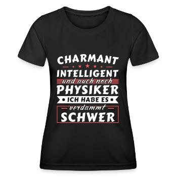 Charmant und intelligent - Physiker Edition - Frauen Funktions-T-Shirt - Schwarz - Vorne - AI Model Female 172 light (172cm)