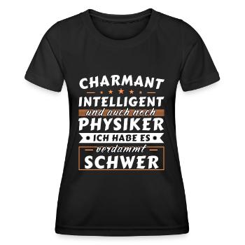 Charmant und intelligent - Physiker Edition - Frauen Funktions-T-Shirt - Schwarz - Vorne - AI Model Female 172 light (172cm)