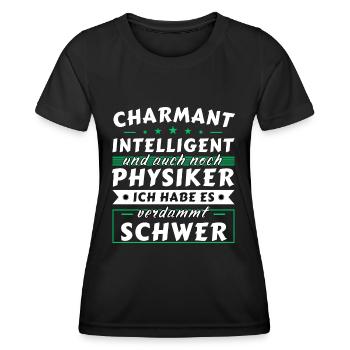 Charmant und intelligent - Physiker Edition - Frauen Funktions-T-Shirt - Schwarz - Vorne - AI Model Female 172 light (172cm)