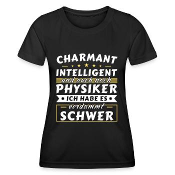 Charmant und intelligent - Physiker Edition - Frauen Funktions-T-Shirt - Schwarz - Vorne - AI Model Female 172 light (172cm)