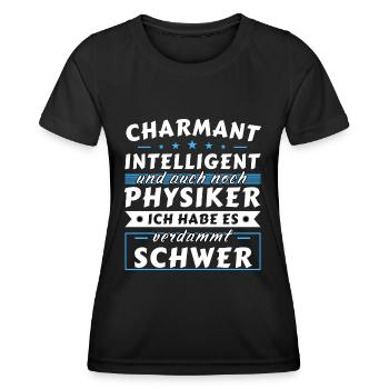 Charmant und intelligent - Physiker Edition - Frauen Funktions-T-Shirt - Schwarz - Vorne - AI Model Female 172 light (172cm)