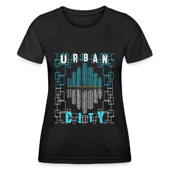 Urban Streetwear City T-Shirt – Cool & Lässig Look - Frauen Funktions-T-Shirt - Schwarz - Vorne - AI Model Female 172 light (172cm)