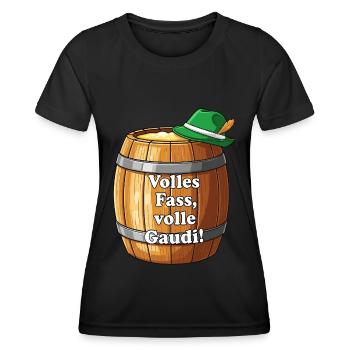 Tonneau plein, plaisir ! - T-shirt sport Femme - noir - Devant - AI Model Female 172 light (172cm)