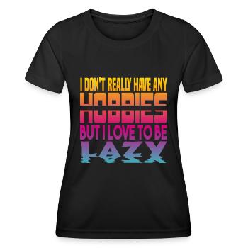 Je n’ai pas de passe-temps - T-shirt sport Femme - noir - Devant - AI Model Female 172 light (172cm)