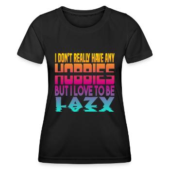 Je n’ai pas de passe-temps - T-shirt sport Femme - noir - Devant - AI Model Female 172 light (172cm)