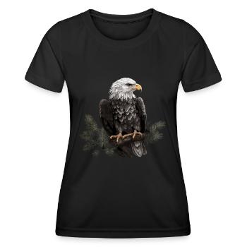 Forêt animale d’aigle à tête blanche - T-shirt sport Femme - noir - Devant - AI Model Female 172 light (172cm)