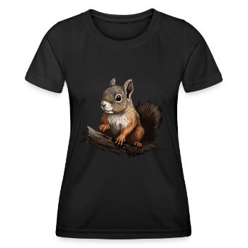 Écureuils Écureuils forestiers Écureuils Écureuils - T-shirt sport Femme - noir - Devant - AI Model Female 172 light (172cm)