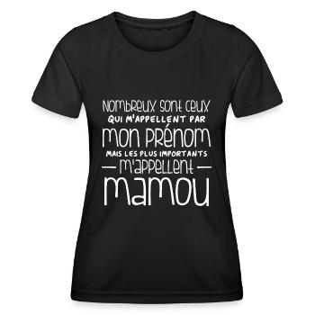 Humour Mamou - T-shirt sport Femme - noir - Devant - AI Model Female 172 light (172cm)