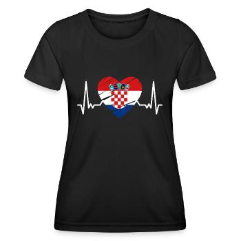Kroatien Flagge Adria Zagreb Kroatische Fahne - Frauen Funktions-T-Shirt - Schwarz - Vorne - AI Model Female 172 light (172cm)