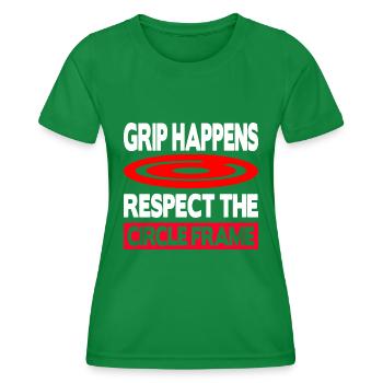 Grip Happens Respect The Circle Frame - Women's Functional T-Shirt - kelly green - Front - AI Model Female 172 dark (172cm)