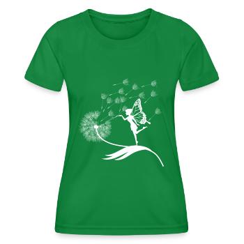 Papillons design puste fleurs prairie coeurs fées - T-shirt sport Femme - vert - Devant - AI Model Female 172 dark (172cm)