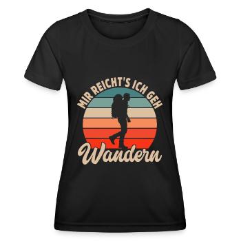 Wandern Geschenkidee Wanderer Berge Trekking - Frauen Funktions-T-Shirt - Schwarz - Vorne - AI Model Female 172 light (172cm)