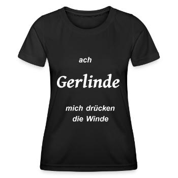 gerlinde winde pups furz - Frauen Funktions-T-Shirt - Schwarz - Vorne - AI Model Female 172 light (172cm)