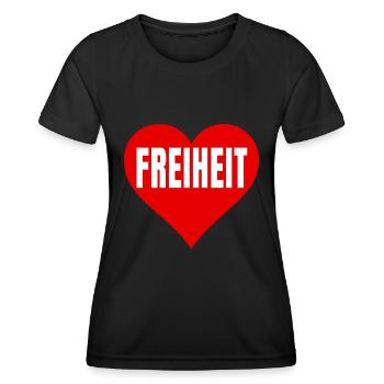Love Freiheit Demo Demonstration Grundrechte - Frauen Funktions-T-Shirt - Schwarz - Vorne - AI Model Female 172 light (172cm)