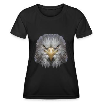 Adler Polygon Greifvogel - Frauen Funktions-T-Shirt - Schwarz - Vorne - AI Model Female 172 light (172cm)