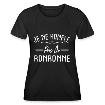 Je ne ronfle pas je ronronne - T-shirt sport Femme - noir - Devant - AI Model Female 172 light (172cm)