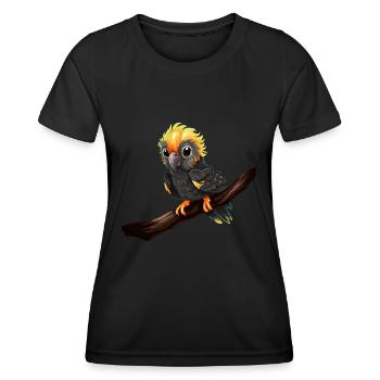Bébé perroquet Ara oiseau - T-shirt sport Femme - noir - Devant - AI Model Female 172 light (172cm)