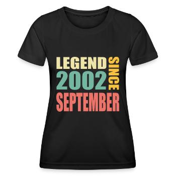 21ème Anniversaire Septembre Millésime 2002 Millésime - T-shirt sport Femme - noir - Devant - AI Model Female 172 light (172cm)