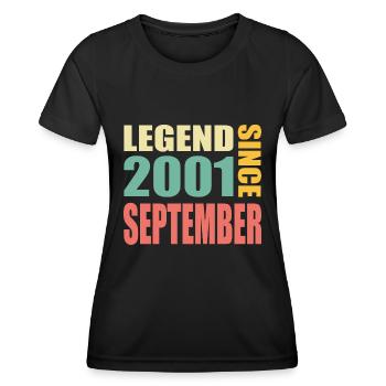 22nd Birthday September Vintage 2001 Vintage - Women's Functional T-Shirt - black - Front - AI Model Female 172 light (172cm)
