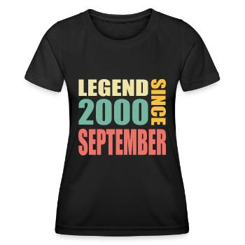 23ème Anniversaire Septembre Millésime 2000 Millésime - T-shirt sport Femme - noir - Devant - AI Model Female 172 light (172cm)