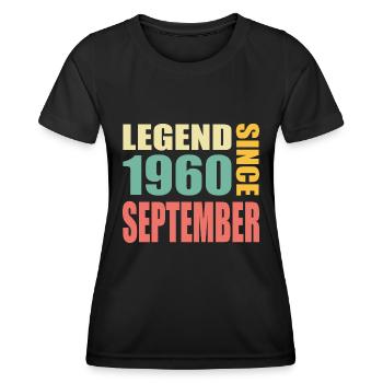 63rd Birthday September Vintage 1960 Vintage - Women's Functional T-Shirt - black - Front - AI Model Female 172 light (172cm)
