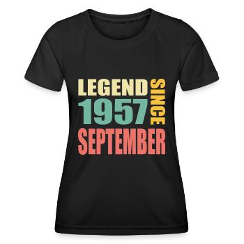 66. Geburtstag September Jahrgang 1957 Vintage - Frauen Funktions-T-Shirt - Schwarz - Vorne - AI Model Female 172 light (172cm)