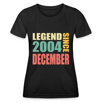 19. Geburtstag Dezember Jahrgang 2004 Vintage - Frauen Funktions-T-Shirt - Schwarz - Vorne - AI Model Female 172 light (172cm)