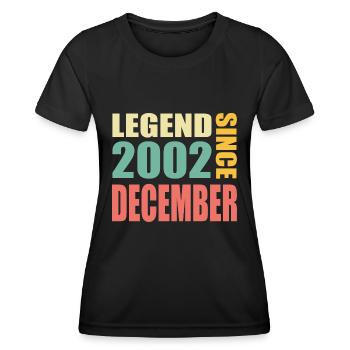 21. Geburtstag Dezember Jahrgang 2002 Vintage - Frauen Funktions-T-Shirt - Schwarz - Vorne - AI Model Female 172 light (172cm)