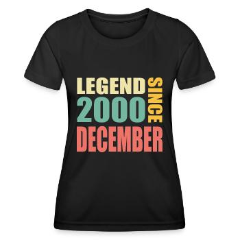 23ème anniversaire Millésime décembre 2000 millésime - T-shirt sport Femme - noir - Devant - AI Model Female 172 light (172cm)
