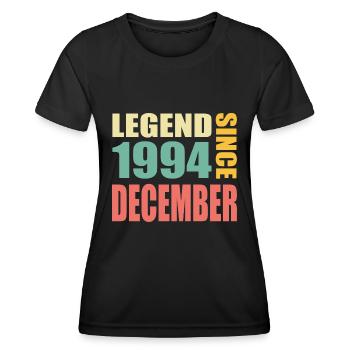 29ème anniversaire décembre millésime 1994 millésime - T-shirt sport Femme - noir - Devant - AI Model Female 172 light (172cm)