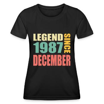 36ème anniversaire décembre millésime 1987 millésime - T-shirt sport Femme - noir - Devant - AI Model Female 172 light (172cm)