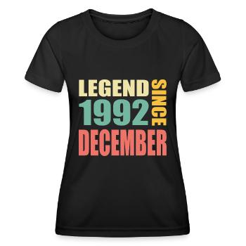 31. Geburtstag Dezember Jahrgang 1992 Vintage - Frauen Funktions-T-Shirt - Schwarz - Vorne - AI Model Female 172 light (172cm)