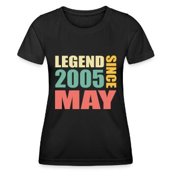 19ème anniversaire mai millésime 2005 idée cadeau - T-shirt sport Femme - noir - Devant - AI Model Female 172 light (172cm)