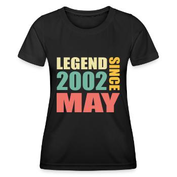 22. Geburtstag Mai Jahrgang 2002 Geschenkidee - Frauen Funktions-T-Shirt - Schwarz - Vorne - AI Model Female 172 light (172cm)