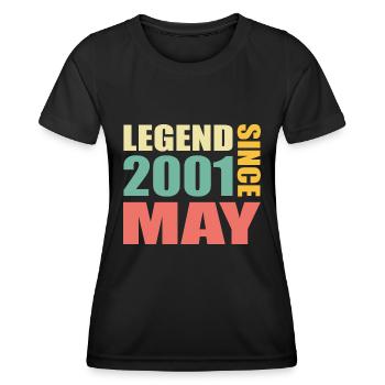23. Geburtstag Mai Jahrgang 2001 Geschenkidee - Frauen Funktions-T-Shirt - Schwarz - Vorne - AI Model Female 172 light (172cm)
