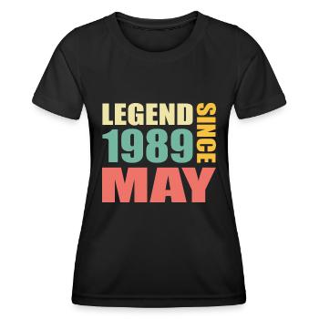 35. Geburtstag Mai Jahrgang 1989 Geschenkidee - Frauen Funktions-T-Shirt - Schwarz - Vorne - AI Model Female 172 light (172cm)